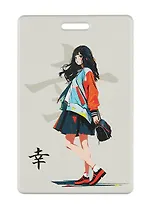 Чехол для карточек вертикальный Аниме яркие краски "Школьница" (ДК2023-439)