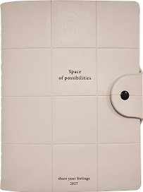 Ежедневник дат. 2027г. А5 160л 140*200 "Cell" молочный, иск.кожа, мягк.переплет, полускр. спираль, шелкография, скругл.углы