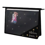 Папка для труда А4 "ДЕВОЧКА И ЗАЙКА" 33*23см пластик, молния, внутр.блок для канц.принадлежностей