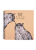 Скетчбук 190*190 30л "DRAFT and CRAFT. Дизайн 9", 180г/м2, обложка крафт картон, евроспираль