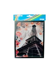 3D Постер Эйфелева башня и цветы (1824EU3DB07) (18х24)