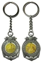 Сувенир, Акм, Брелок-якорь-тросик "Исаакиевский собор-Разводной мост", цвет античное олово