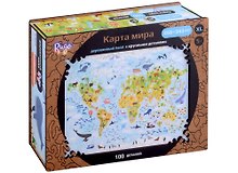 Деревянный пазл «Карта мира», с крупными деталями