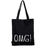 Сумка-шоппер OMG! черная, текстиль 40см.*32см.