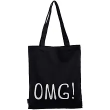 Сумка-шоппер OMG! черная, текстиль 40см.*32см.