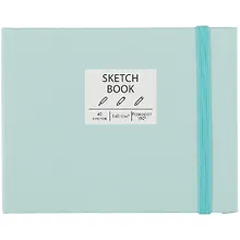 Скетчбук А6 40л "Free hand. No. 1" синий, гладкая бумага, 140г/м2, тв.обложка, резинка