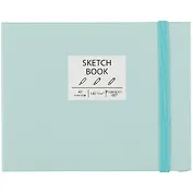 Скетчбук А6 40л "Free hand. No. 1" синий, гладкая бумага, 140г/м2, тв.обложка, резинка