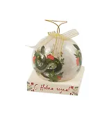 Елочный шар НГ Змейка с веточкой (пластик) (7,5см) (ПВХ Бокс) (12-TianJian-299-759227S)