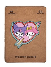 Фигурный пазл «Best friends» 64 элемента, дерево, Sanrio
