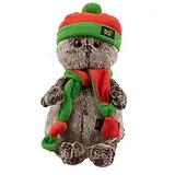 Мягкая игрушка Басик в оранжево-зеленой шапке с шарфиком (22 см) (Ks22-087)