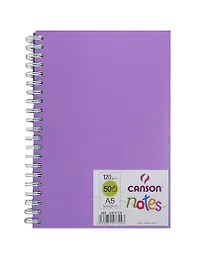 Блокнот для эскизов А5 50л "Notes" 120г/м2, фиол.пласт.обл, спираль, Canson