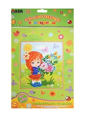 Набор Сказочные самоцветы Девочка с букетом (ANMT-R3) (21х30см) (5+) (упаковка)