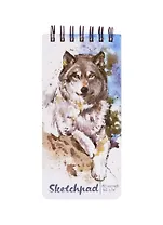 Скетчбук 105*220 80л "Волк" белый офсет, 160г/м2, тв.обложка, широкая евроспираль