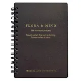 Блокнот 102*142 80л кл. "Flora", черный, карт.обл., спираль, микротекстурирование, ламинация, тиснение золотой фольгой