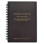 Блокнот 80 листов в клетку "Flora", 102*142, черный, спираль