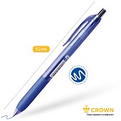 Шариковая ручка синяя автоматическая 0,5 мм, Quick Dry, Crown - 1