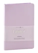 Записная книжка А6- 80л кл. "Graсe" лавандовый туман, иск.кожа, ляссе, инд.уп.