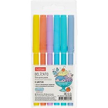Фломастеры «Delicato Pastel» Hatber, 6 цветов