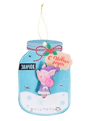 Значок «Свинка с леденцом», 2 х 4 см