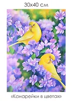 Набор для творчества. Алмазные узоры "Канарейки в цветах", 30 х 40 см