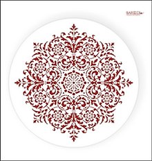 Трафарет пластиковый многоразовый Розетка цветочная (30х30) (Р-09)
