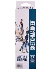 Ручки капиллярные 12цв Artist fine pen Basic 3, к/к, Sketchmarker