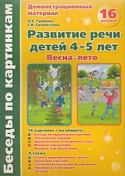 Беседы по картинкам. Развитие речи детей 4-5 лет. Весна-Лето. 16 рисунков формата А4