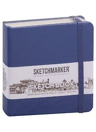 Скетчбук 12*12 80л "Sketchmarker" королевский синий, нелинованн. 140г/м2, слоновая кость, тв.обл.
