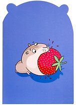 Записная книжка 120*170 32л "АППЕТИТНАЯ КЛУБНИКА" фигурная вырубка, карт.обл., мат.ламинация, скоба