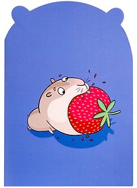 Записная книжка 120*170 32л "АППЕТИТНАЯ КЛУБНИКА" фигурная вырубка, карт.обл., мат.ламинация, скоба