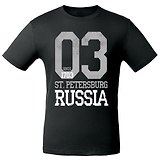 Сувенир, АКМ, Футболка СПб. 03 Russia цв.черный размер XS