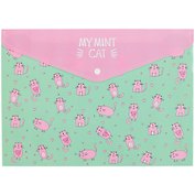 Папка-конверт А4 на кнопке "My mint cat"