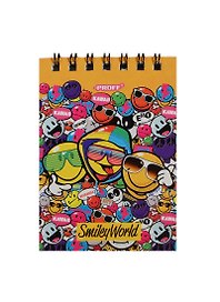 Блокнот А7 40л кл. "Smiley" офсет, выб.уф-лак., евроспираль, Proff