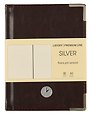 Записная книжка А6 80л кл. "SILVER. Коричневый" 7БЦ, обл.кож.зам, тиснение серебр.фольгой, 2 ляссе