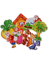 Комплект вырубных мини-плакатов "Герои сказки Репка" (10 штук)