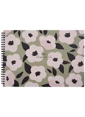 Альбом для рисования Be Smart, Pretty, А4, 40 листов, на спирали, зеленый