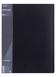 Папка с файлами «Standard» А4, 60 файлов, пластик, черная, Hatber