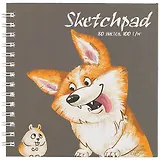Скетчбук «Смешные щенки», 80 листов, 19.5 х 19.5 см