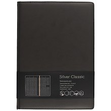 Еженедельник недатированный «Silver Classic» А4, 72 листа, чёрный, экокожа, Listoff