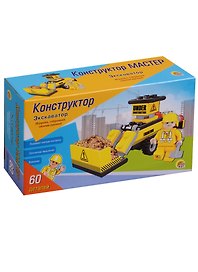 Конструктор «Мастер Экскаватор» 60 деталей, Рыжий кот