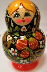 Матрешка-пузико 5 в 1, Хохлома, фонарик (13 см)