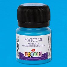 Краска акриловая небесно-голубая 20мл "Декола" матовая, ЗХК