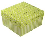 Коробка подарочная "Ромашки c полосками" салатовая, 17*17*9.5см