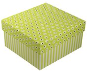 Коробка подарочная "Ромашки c полосками" салатовая, 17*17*9.5см