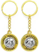 Сувенир, АКМ, Брелок-канат,"Разводной мост.", металл, вставка фигурная, цвет золото