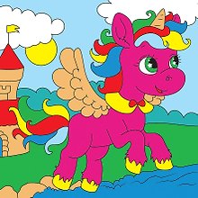 Набор для творчества Рыжий Кот. Холст с красками «Яркий единорог», 15х15 см