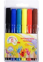 Фломастеры Рисовашка, толстые 6 цветов