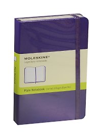 Записная книжка А6 96л нелин. "Classic Pocket" фиолетовая, жесткая обложка, резинка, Moleskine
