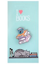 Значок I love books Книги и кружка Drink Read Love (металл)