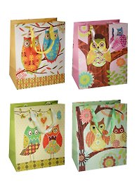 Пакет подарочный бумажный А3 "Cовы. Owls расписные"